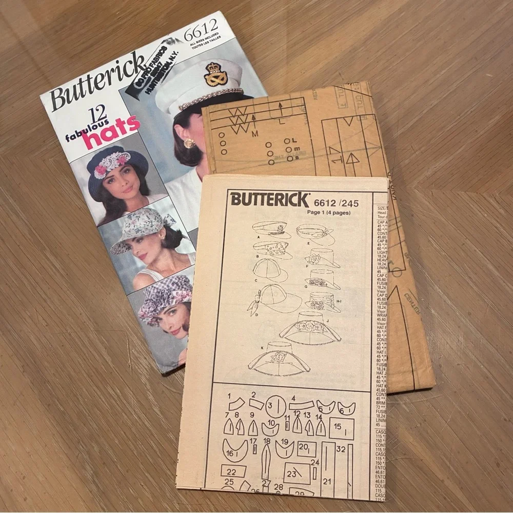 VINTAGE Unused UNCUT Sewing Patterns.  (2) NEW in original packages 1993. Hats.